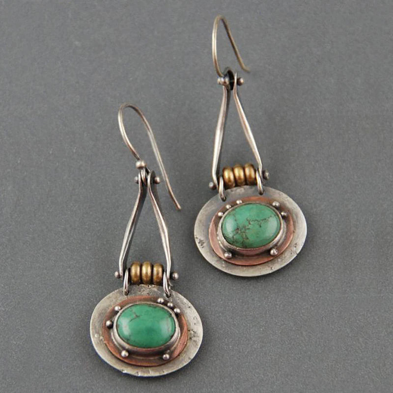 Earrings with turquoise stone