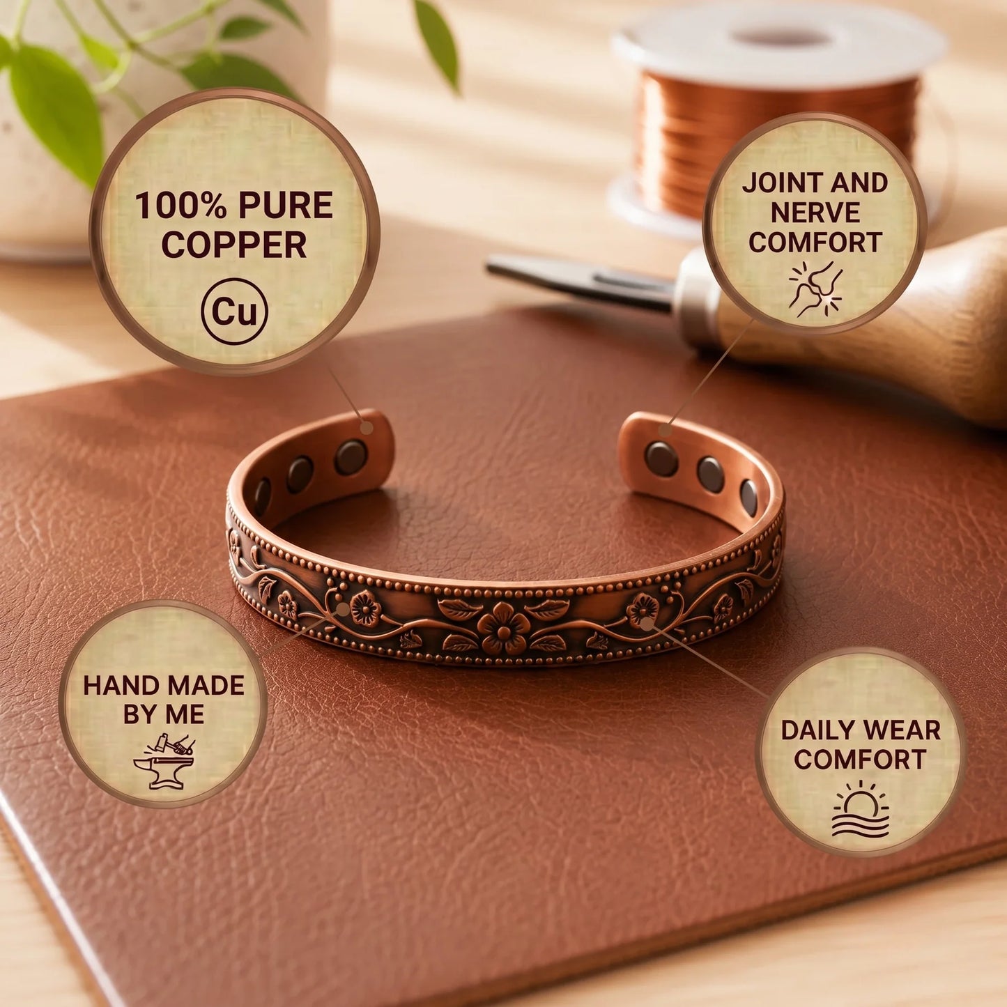 Zarinos's Garland Copper Bracelet