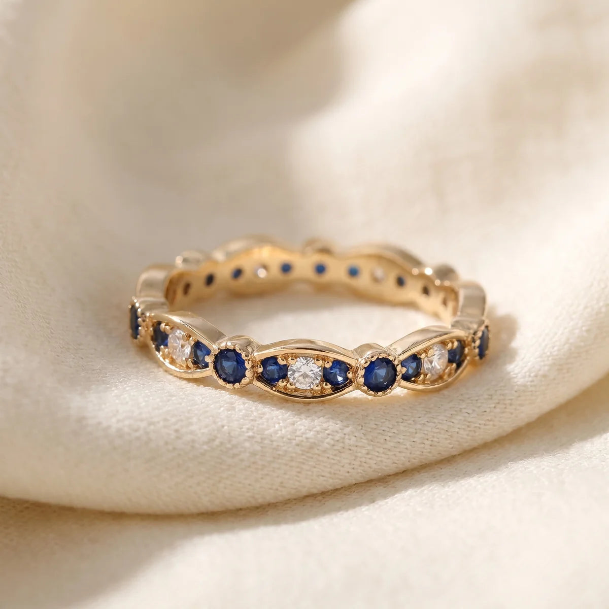 Sapphire Midnight Constellation Band Ring