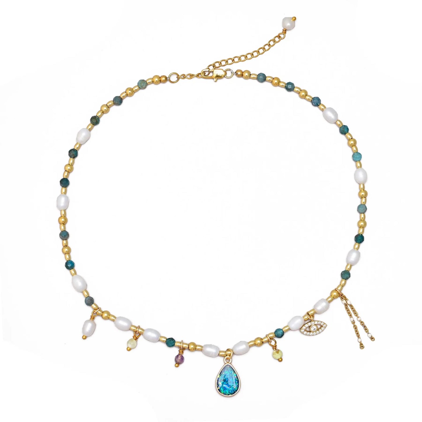 Intense Opal & Pearl Necklace