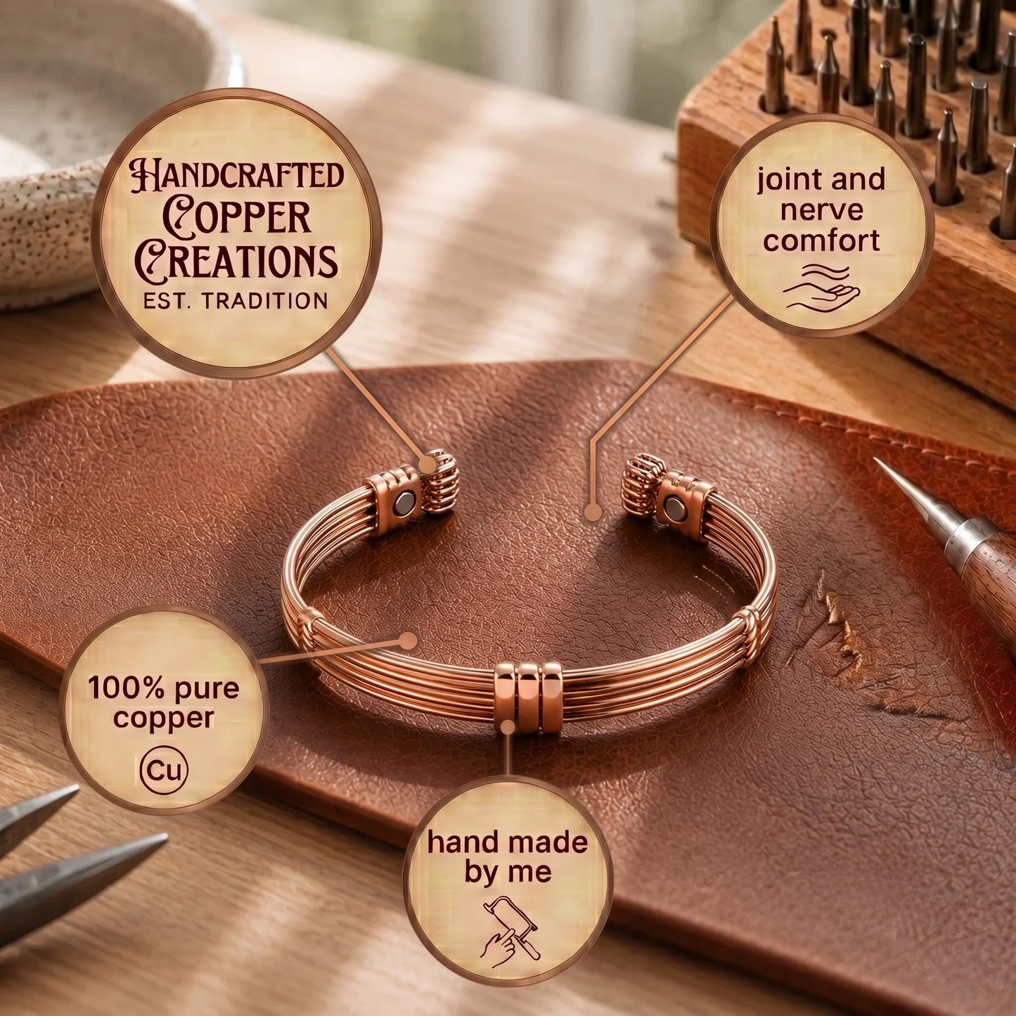 Zarinos's Cord Copper Bracelet