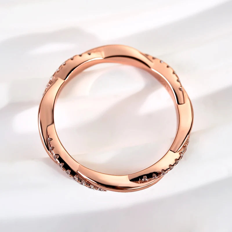 Moissanite Twist Eternity Wedding Ring