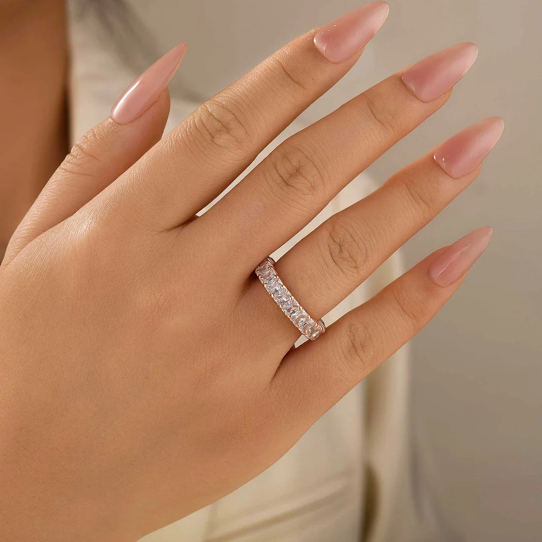 Radiant Cut Elegant Wedding Ring