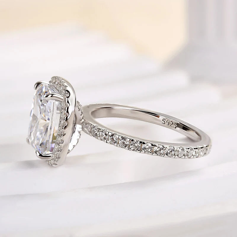 Luxurious Halo Cushion Cut Engagement Ring