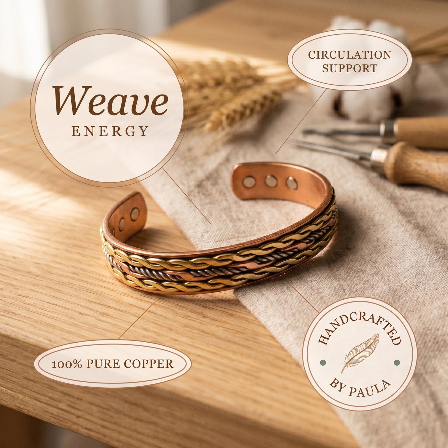 Zarinos's Weave Copper Bracelet