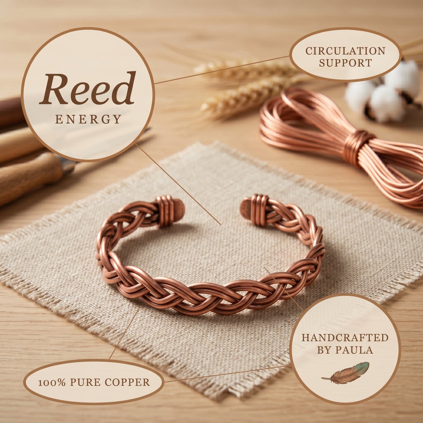 Zarino's Reed Copper Anklet