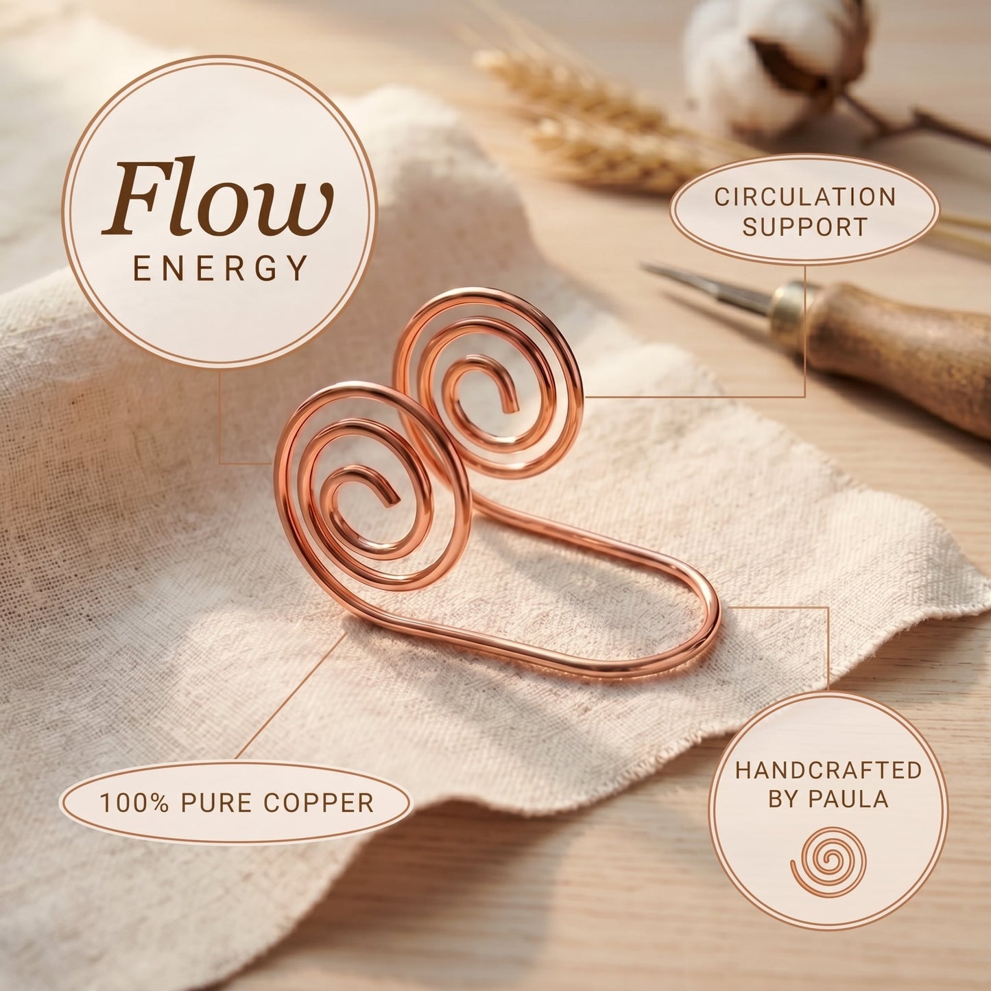 Zarino's Flow Copper Hand Spiral