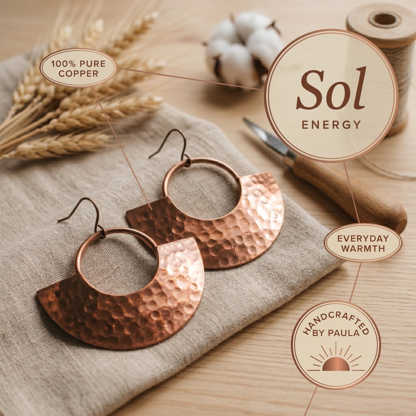 Zarino's Sol Copper Earrings