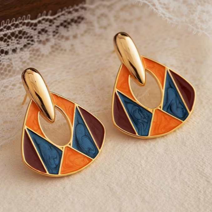 Radiant Mosaic Elegance Drop Earrings