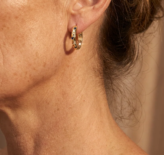 Vintage Celestial Star Hoop Earrings