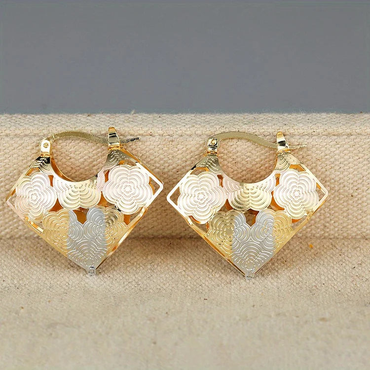 Vintage Heart Shape Hoop Copper Earrings