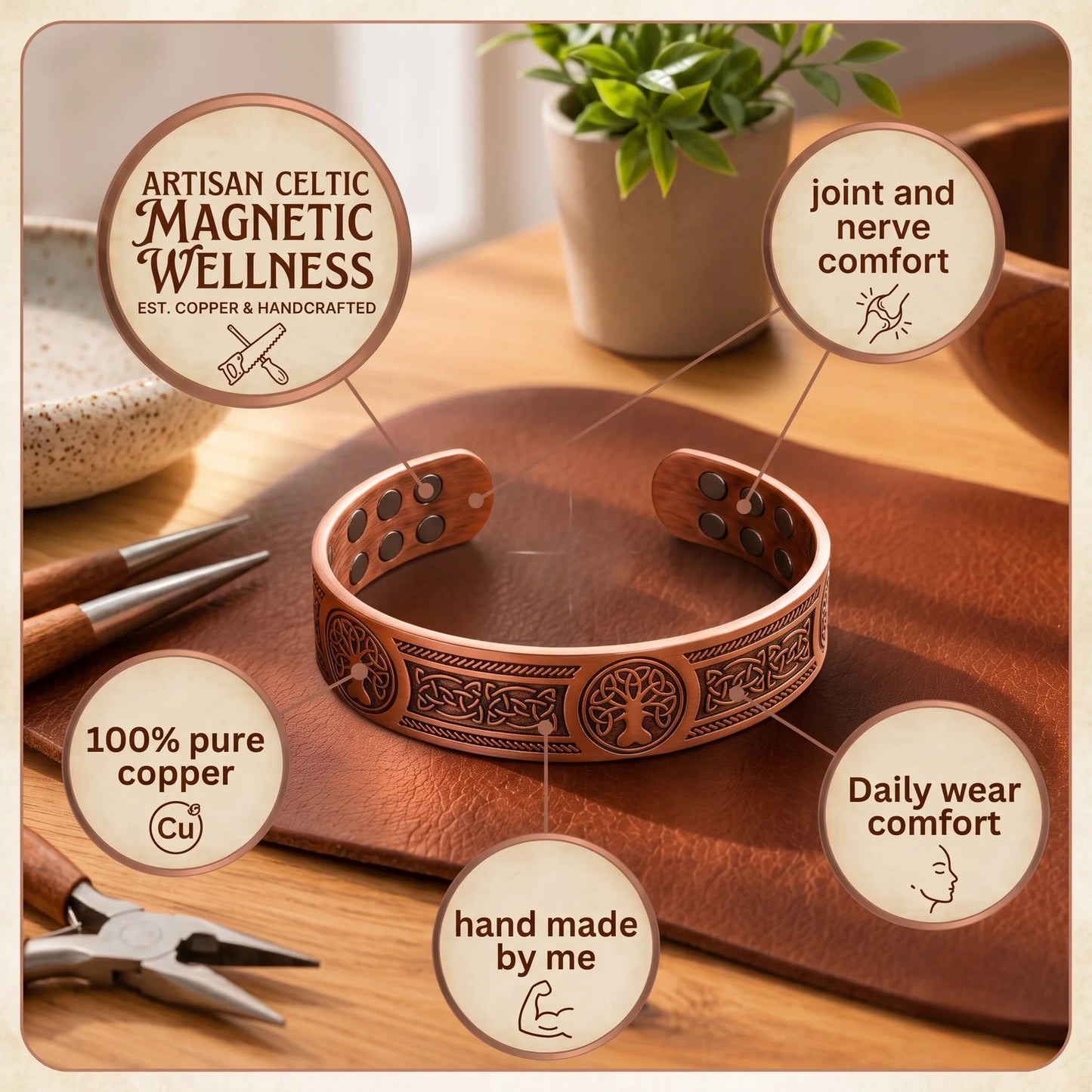 Zarinos's Bough Copper Bracelet