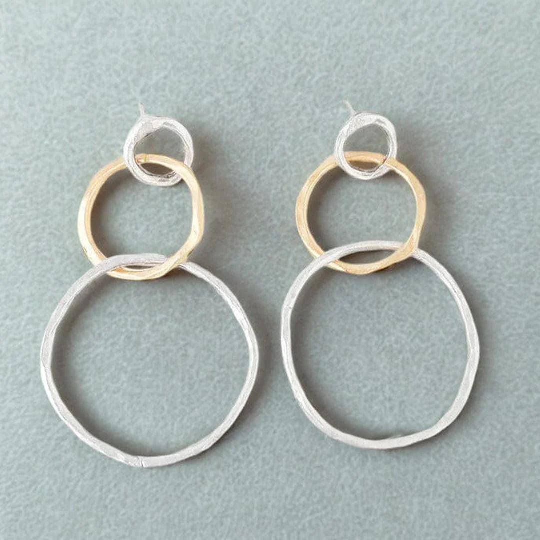 Vintage Gold and Silver Hoop Earrings