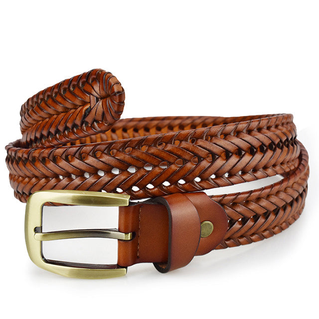 Elegant and durable braided leather belt
