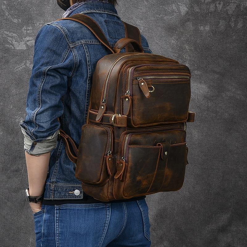Brown leather backpack | BASEL