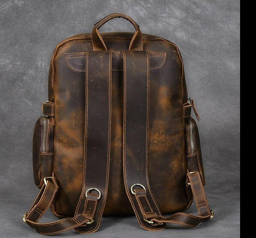 Brown Leather Backpack | BARCELONA