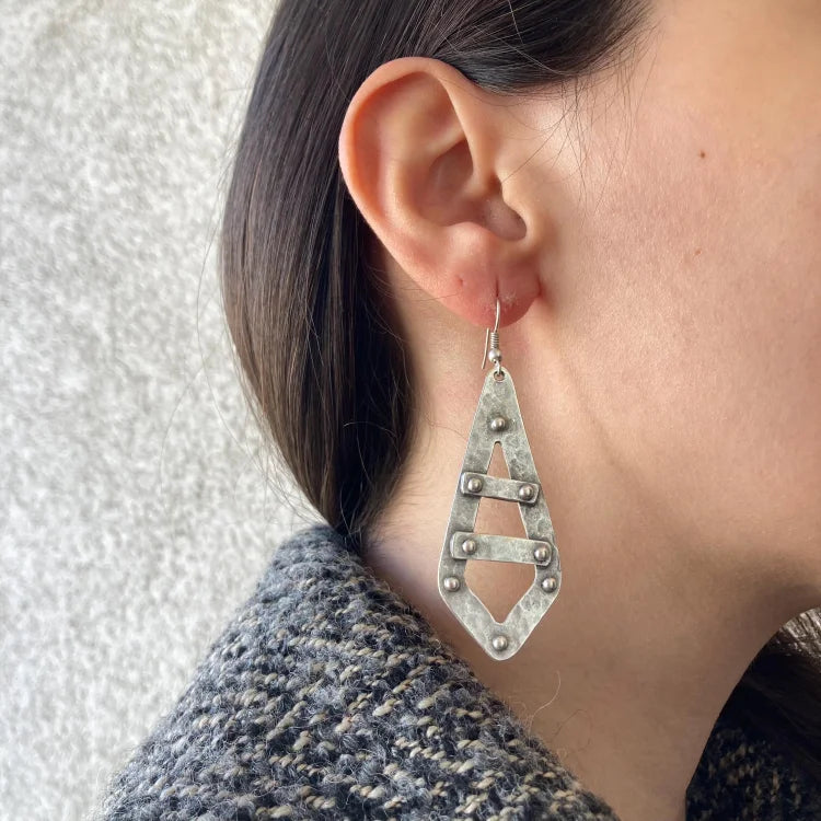 Vintage Long Geometric Design Earrings