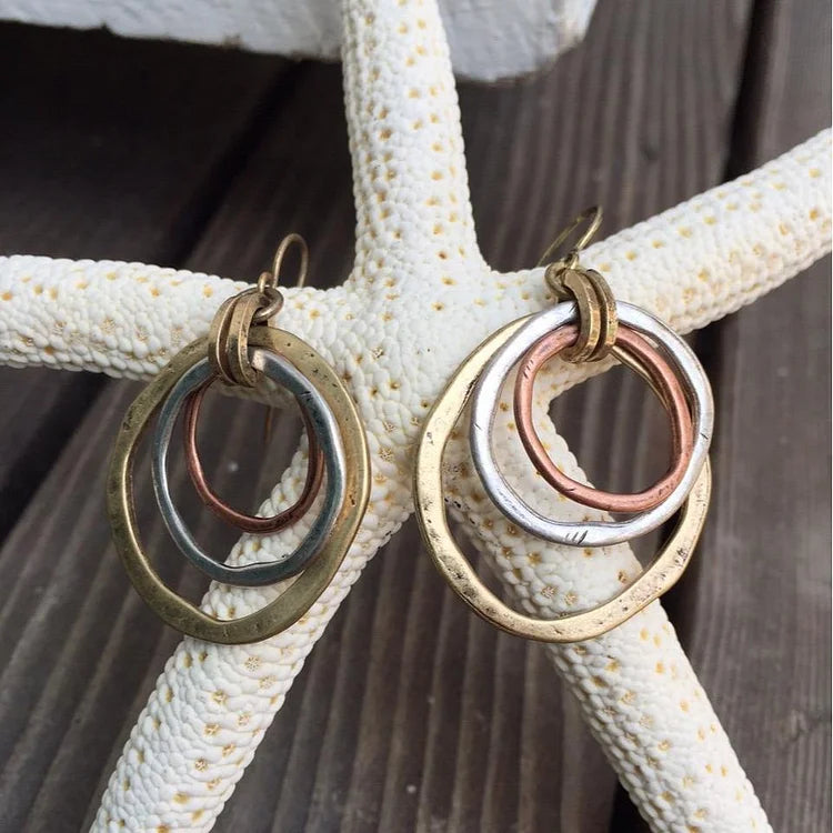 Vintage Gold & Silver Circles Earrings