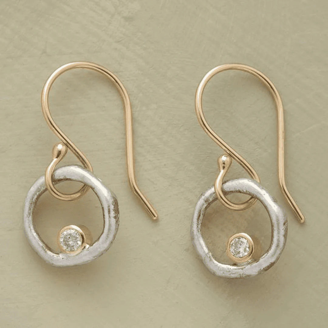 Retro Gold and Silver Earrings