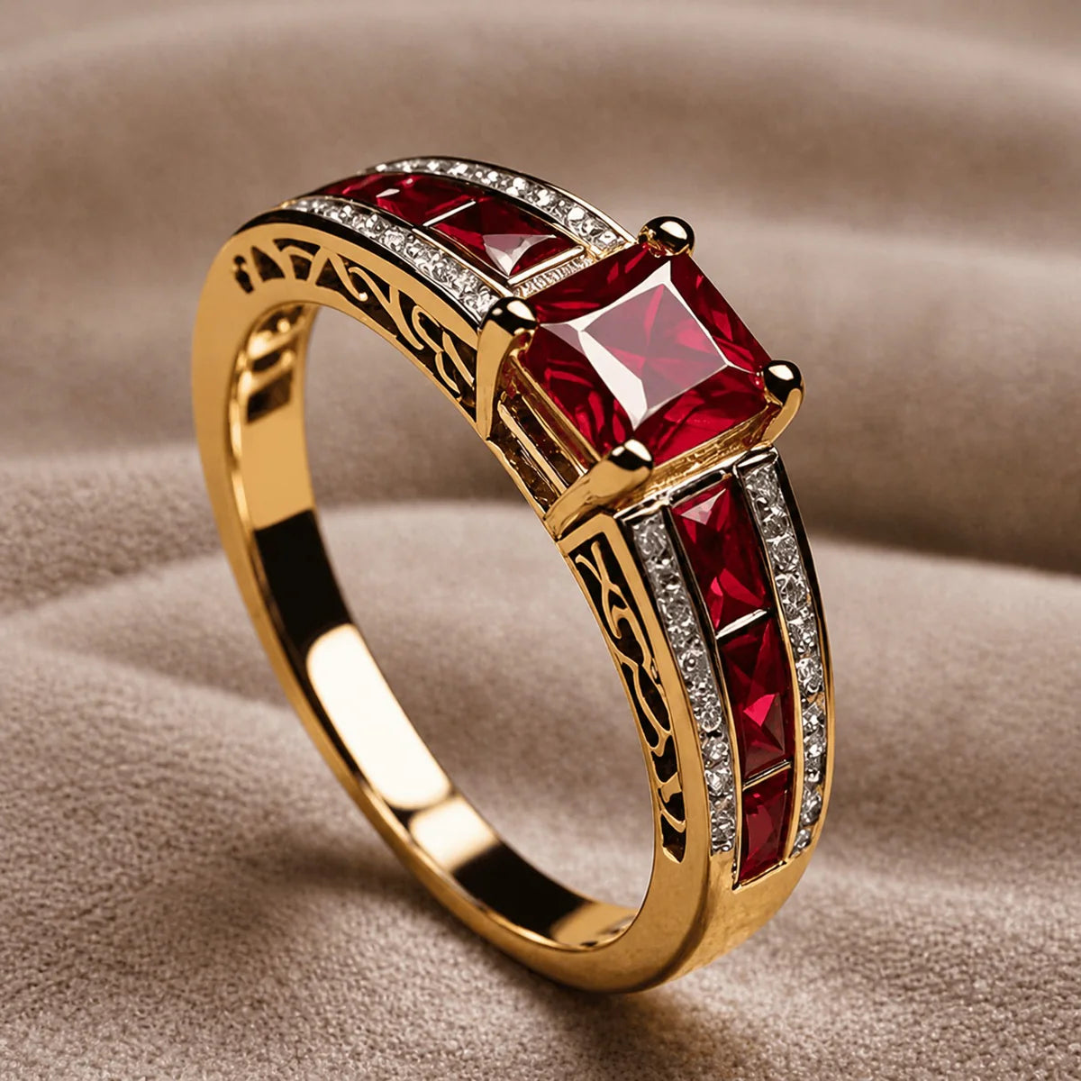 Heirloom Ruby Crown Ring