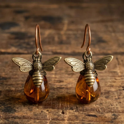 Vintage Bee Natural Stone Earrings