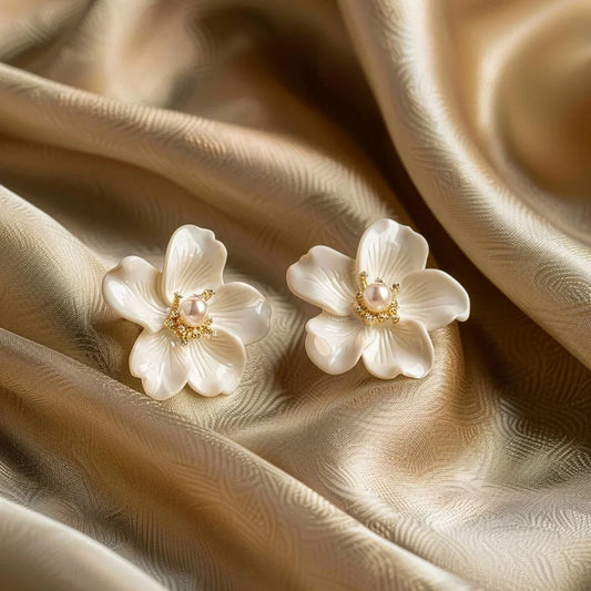 White Blossom Earrings