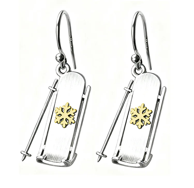 Christmas Snowboard Snow Earrings