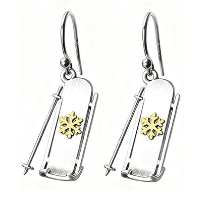 Christmas Snowboard Snow Earrings