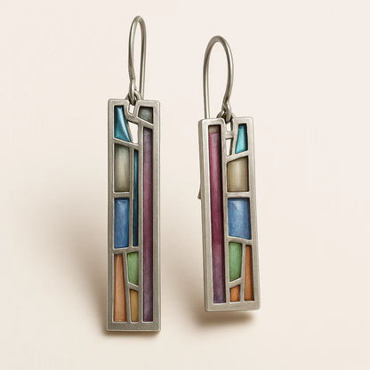 Mozaic Silver Vintage Earrings