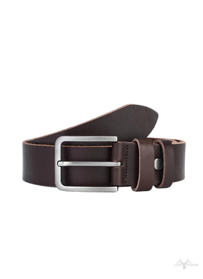 2 pieces of elegant round leather straps - black & dark brown - ideal for stylish men