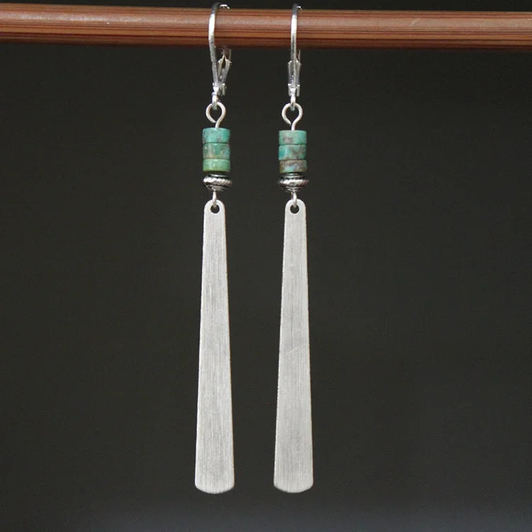 Vintage Turquoise Long Bobo Earrings