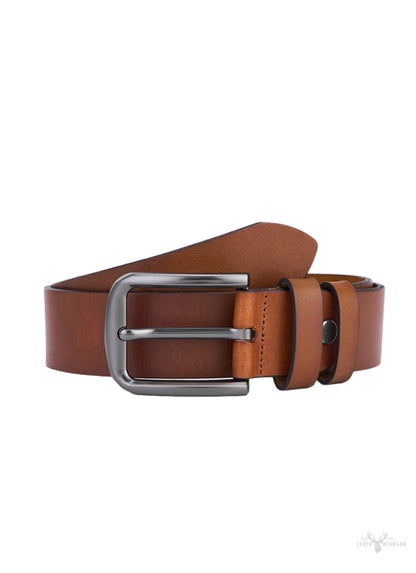 Cognac Round Leather Belt