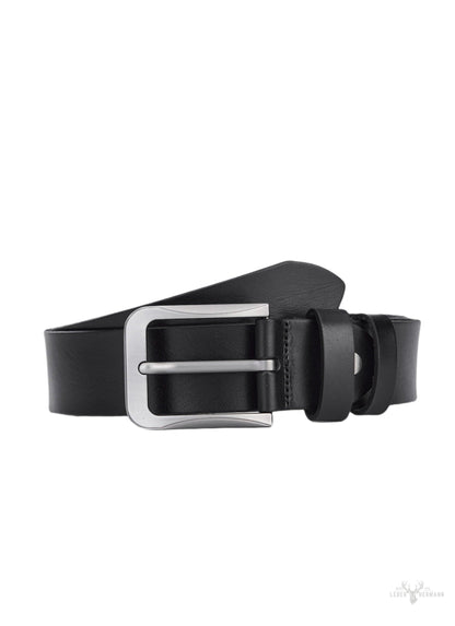 Luxe Round Leather Belt for Men - Vintage Pattern for a Timeless Look