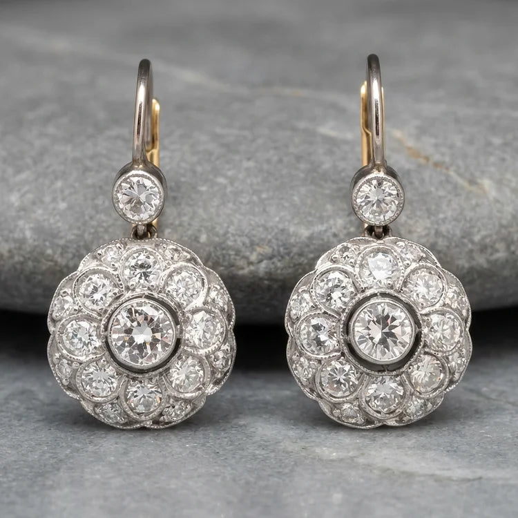 Vintage Rounded Mandala Crystal Earrings