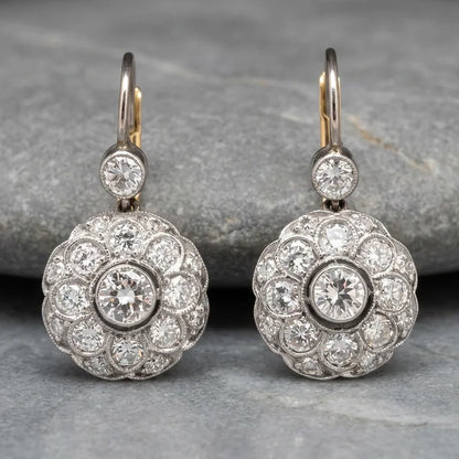 Vintage Rounded Mandala Crystal Earrings