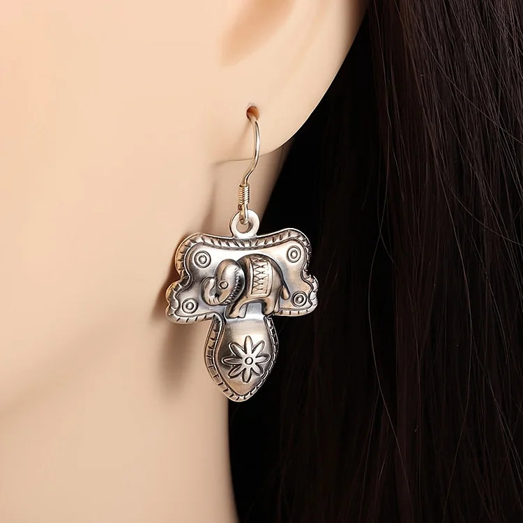 Vintage Bohemian Elephant Earrings