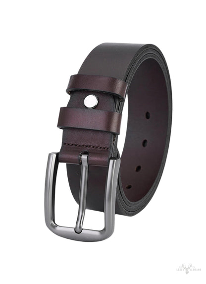 Dark brown leather belt