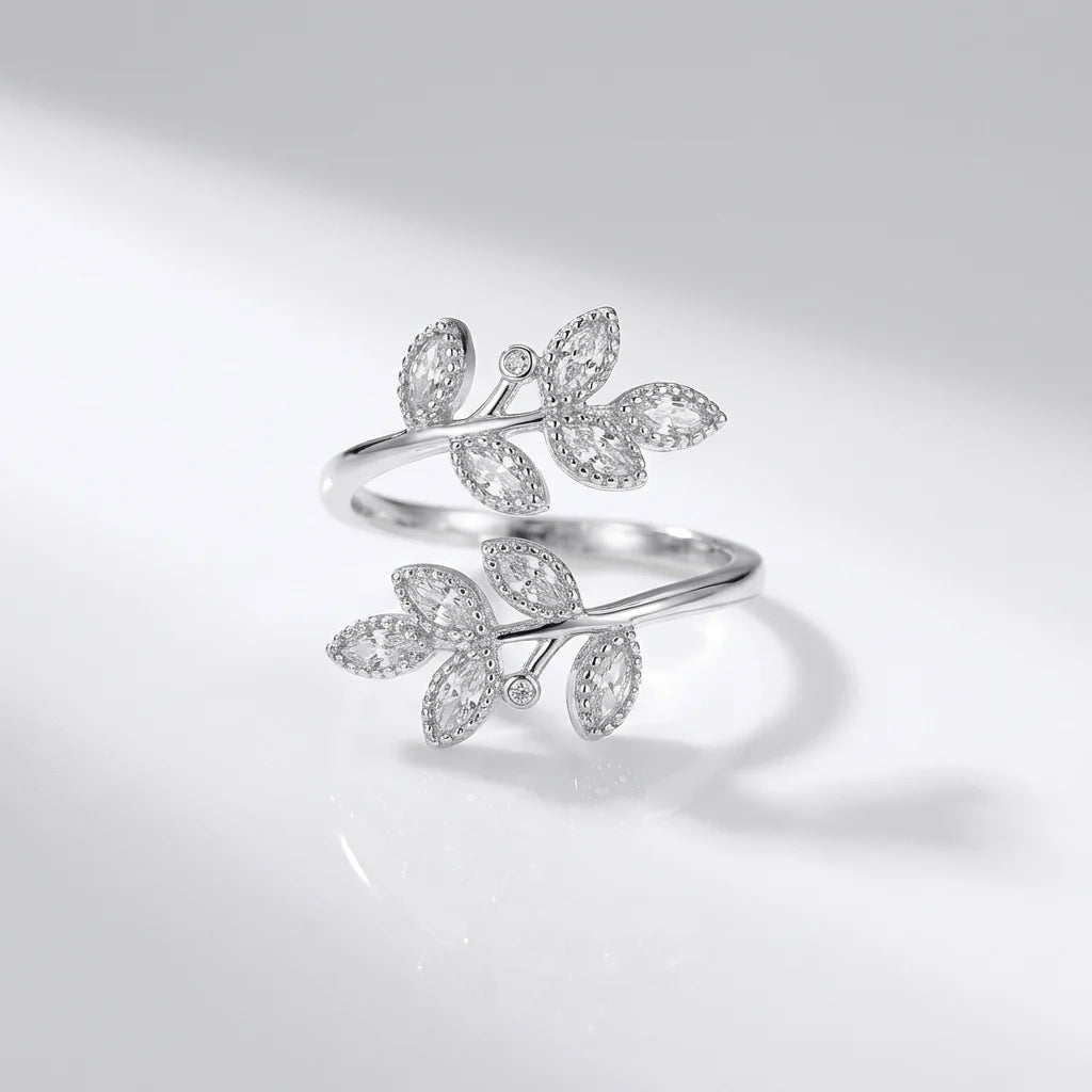 Gold Leaf Wrap Ring - (Adjustable)