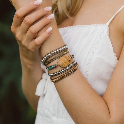 Handmade Natural Jasper Wrap Bracelet