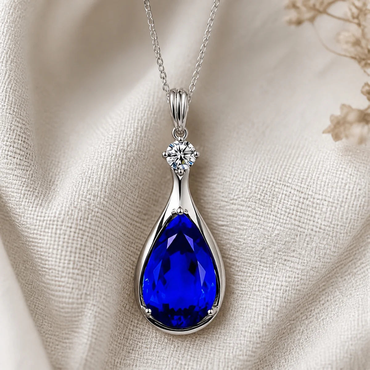 Sapphire Infinity Pendant Necklace