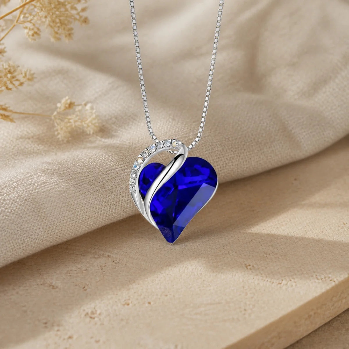 Infinity Heart Sapphire Necklace