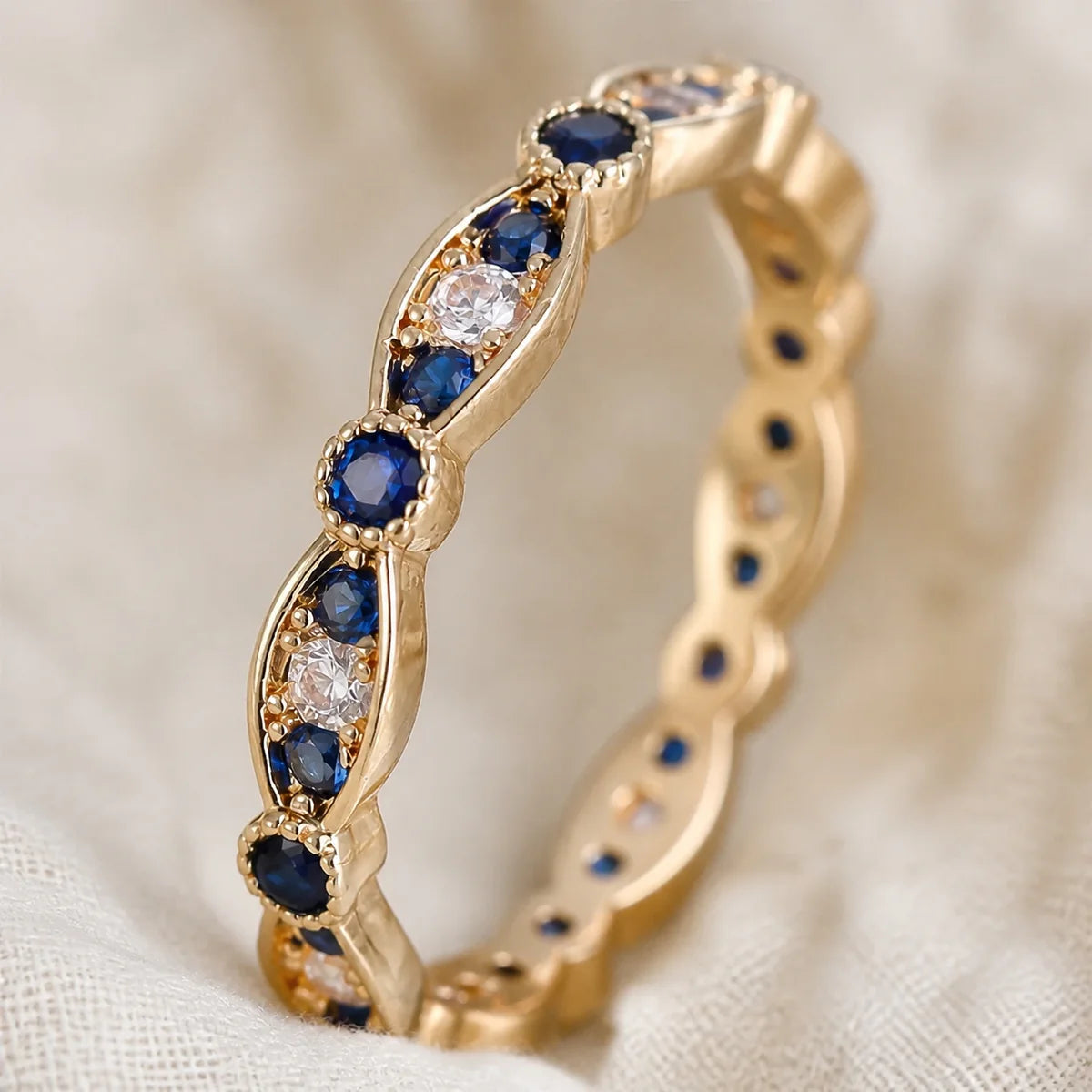 Sapphire Midnight Constellation Band Ring