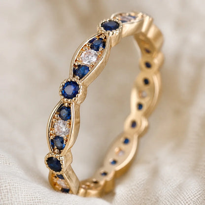 Sapphire Midnight Constellation Band Ring