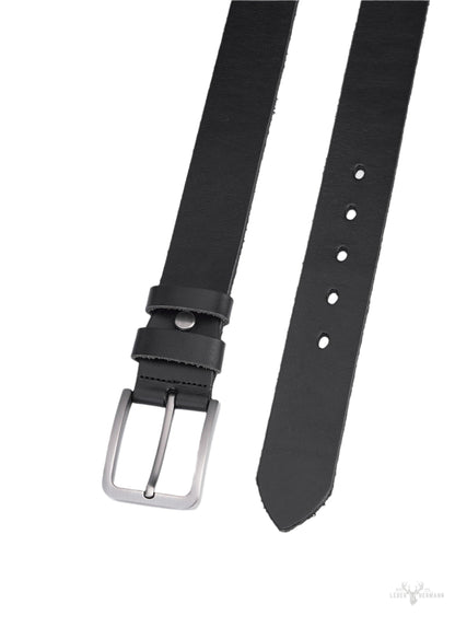 2 pieces of elegant round leather straps - black & dark brown - ideal for stylish men