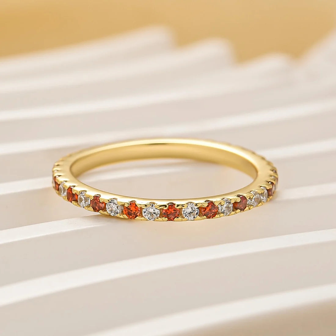 Round Cut Classic Full Eternity Thin Wedding Band