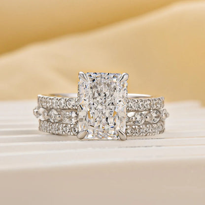 Radiant Cut 3PC Wedding Ring Set