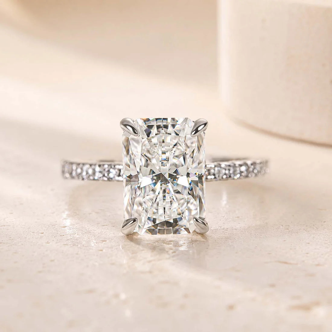 Elegant Radiant Cut Engagement Ring