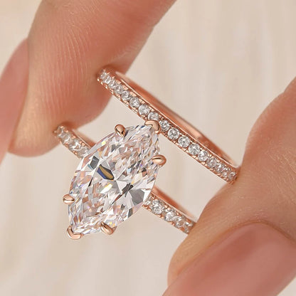 Marquise Cut Wedding Ring Set