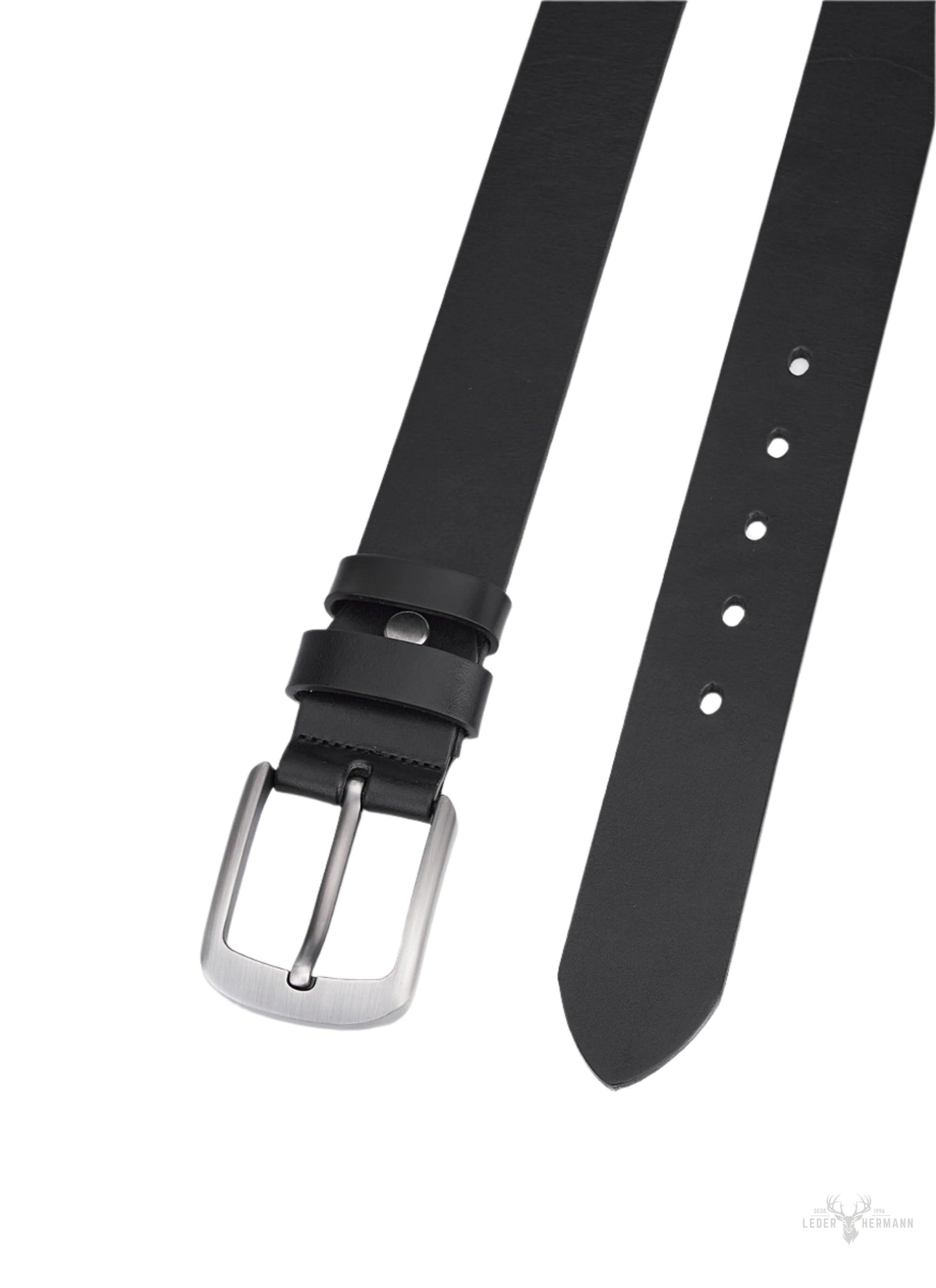 Set of 2 round leather belts – Black & Cognac - Robust and durable men's wedding belts