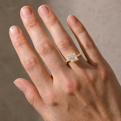 Princess Cut Sparkle Square Engagement Ring